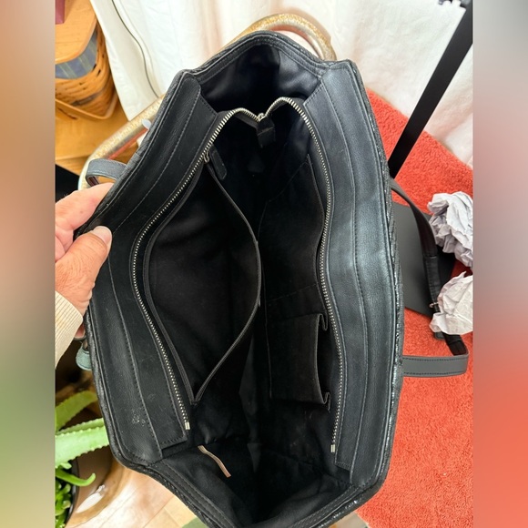 Coach Taylor 2013 #F25205 Black Leather Shoulder Bag Satchel Tote Carryall VGUC - Picture 5 of 10